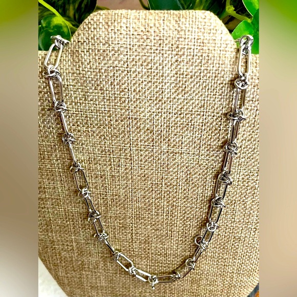 Beautiful Stainless Steel Knot Design Necklace, NWOT! - Picture 2 of 4